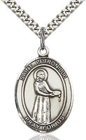 Sterling Silver St. Petronille Oval Patron Medal Pendant Necklace by Bliss