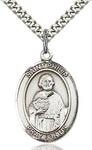 Sterling Silver St. Philip the Apostle Oval Medal Pendant Necklace by Bliss