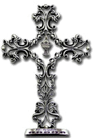 Godson First Communion 5.5" Standing Cross with Chalice Charm Cathedral Art QP00004