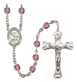 St. Elizabeth Anne Seton Silver Plate Hand Made Rosary- Amethyst