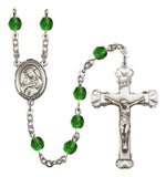 St. Rose of Lima Silver Plate Hand Made Rosary by Bliss Emerald