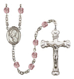 St. Philomena Silver Plate Hand Made Rosary by Bliss Light Amethyst