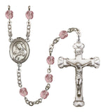 St. Rose of Lima Silver Plate Hand Made Rosary by Bliss Light Amethyst
