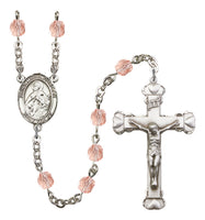 St. Maria Goretti Silver Plate Hand Made Rosary by Bliss Rose (Pink)