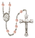 St. Maria Goretti Silver Plate Hand Made Rosary by Bliss Rose (Pink)