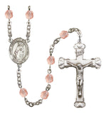 St. Catherine of Alexandria Silver Plate Hand Made Rosary by Bliss Rose (Pink)