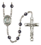 St. Christopher Patron Saint Hematite Hand Made Rosary by Bliss R6002-8022