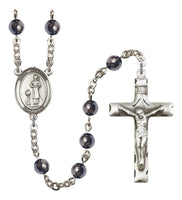 St. Genesius Patron Saint Hematite Hand Made Rosary by Bliss - Patron of Actors R6002-8038