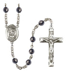 St. Michael the Archangel Patron Saint Hematite Rosary by Bliss R6002-8076