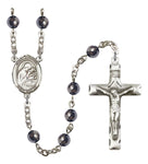 St. Aloysius Gonzaga Patron Saint Hematite Rosary by Bliss R6002-8225
