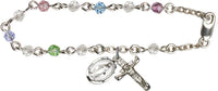 Multi-Color Beaded Rosary Bracelet with Miraculous Medal Charm by Bliss
