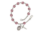 Hand Made Silver Plate Rosary Bracelet w Divine Mercy Charm - Choose from 12 Colors