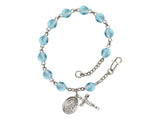 St. Therese of Lisieux Aqua Rosary Bracelet Bliss RB6000AQS-9210