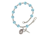 Hand Made Silver Plate Rosary Bracelet w Divine Mercy Charm - Choose from 12 Colors