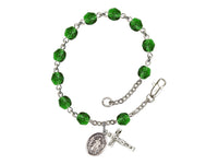 Hand Made Silver Plate Rosary Bracelet w Divine Mercy Charm - Choose from 12 Colors