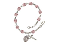 Hand Made Silver Plate Rosary Bracelet w Divine Mercy Charm - Choose from 12 Colors