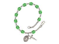 Hand Made Silver Plate Rosary Bracelet w Divine Mercy Charm - Choose from 12 Colors