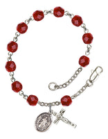 Hand Made Silver Plate Rosary Bracelet w Divine Mercy Charm - Choose from 12 Colors