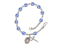 Hand Made Silver Plate Rosary Bracelet w Divine Mercy Charm - Choose from 12 Colors