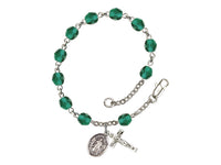 Hand Made Silver Plate Rosary Bracelet w Divine Mercy Charm - Choose from 12 Colors