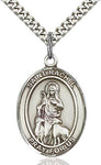 Sterling Silver St. Rachel Oval Patron Medal Pendant Necklace by Bliss