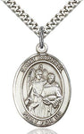 Sterling Silver St. Raphael the Archangel Oval Medal Pendant Necklace by Bliss