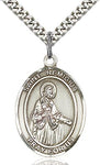 Sterling Silver St. Remigius of Reims Patron Oval Medal Pendant Necklace by Bliss