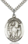 Sterling Silver St. Richard Oval Medal Pendant Necklace by Bliss