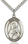 Sterling Silver St. Rita of Cascia Oval Patron Medal Pendant Necklace by Bliss