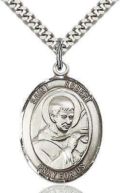 Sterling Silver St. Robert Bellermine Oval Medal Pendant Necklace by Bliss