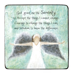 3.5" Metal Plaque by Caroline Simas Serenity Prayer with Angel -  Cathedral Art