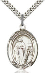 Sterling Silver St. Susanna Oval Patron Medal Pendant Necklace by Bliss