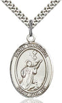 Sterling Silver St. Tarcisius Patron Oval Medal Pendant Necklace by Bliss