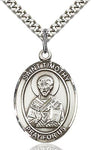 Sterling Silver St. Timothy Oval Medal Pendant Necklace by Bliss