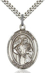 Sterling Silver St. Ursula Oval Patron Medal Pendant Necklace by Bliss