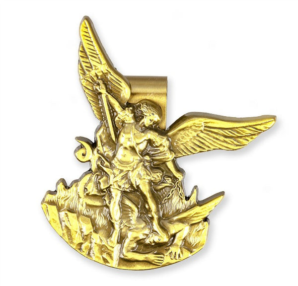 St. Michael Archangel Auto Visor Clip Bronze Hirten V-5330B
