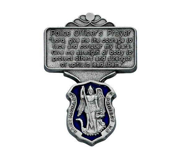 Police Officer Prayer Visor Clip Blue Enamel Police Shield Made in the USA!