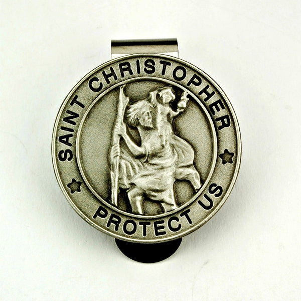 St. Christopher Round Pewter Auto Visor Clip Made in USA!