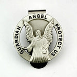 Guardian Angel Protect Us Round Auto Visor Clip - Made in USA