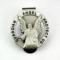 Guardian Angel Protect Us Round Auto Visor Clip - Made in USA