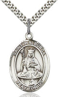 Sterling Silver St. Walburga Oval Patron Medal Pendant Necklace by Bliss