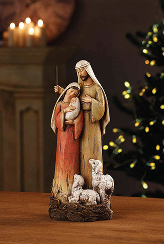 Holy Family with Lambs 12" Figure - Avalon Gallery Nativity