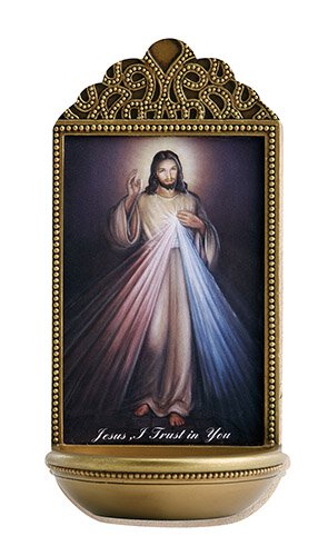 Divine Mercy of Jesus 6" Holy Water Font
