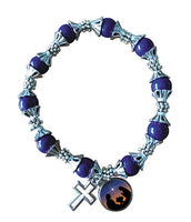 Nativity Blue Beaded Stretch Bracelet