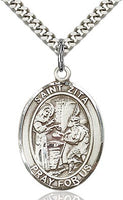 Sterling Silver St. Zita Oval Patron Medal Pendant Necklace by Bliss