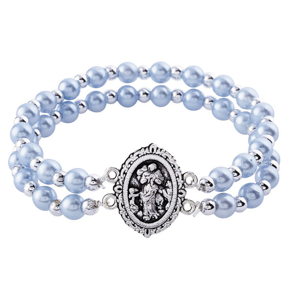 Mary Our Lady Undoer (Untier) of Knots Beaded Stretchable Bracelet