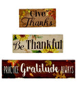 Be Thankful 3Pc Wood Block Sign Thanksgiving Fall Theme Ganz ER52544