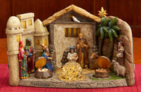 Panorama Nativity with Gold Frankincense & Myrrh - Three King's Gifts