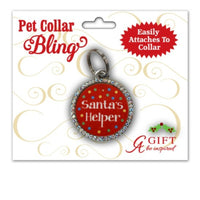 Christmas Pet Medal Collar Bling Santa's Helper PET115